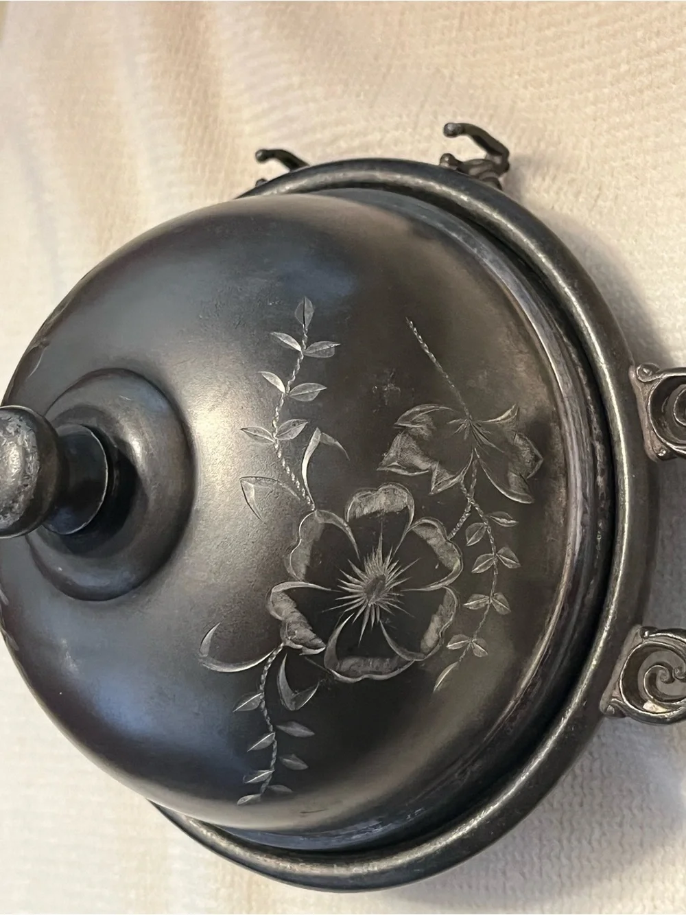 Antique Silver Plate Butter/Caviar serving dish. 3 piece from late 1800s